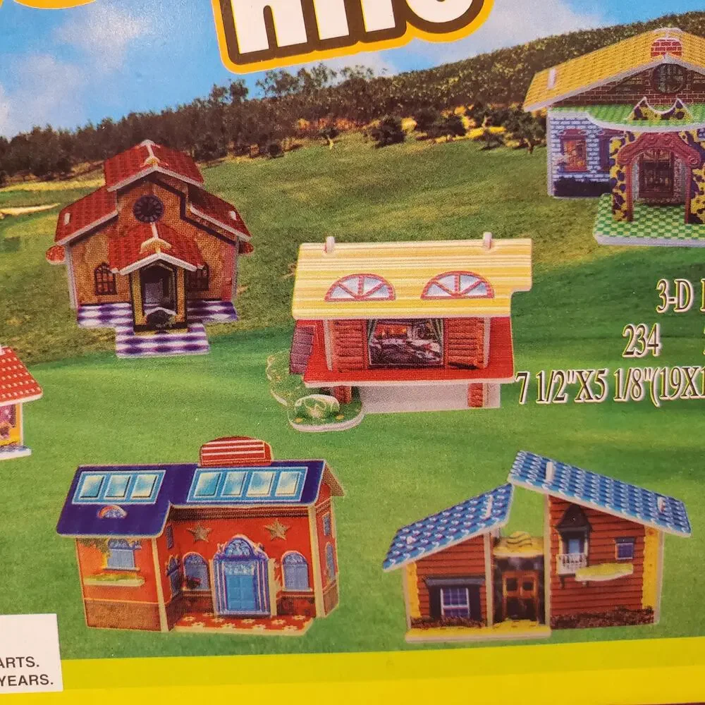 Family Fun Nite 3D Puzzles Town Model 8 Assorted Puzzles Vintage Toys